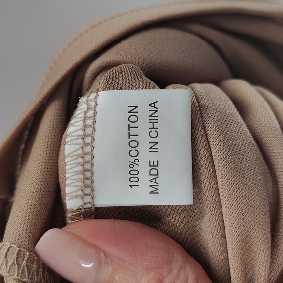 PETAL & PUP Brea Maxi Dress Medium Tan And White - Picture 7 of 8